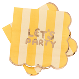 A pack of 16 Playful Brights Let's Party Paper Napkins.