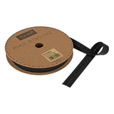 A reel of Black Polycotton Bias Binding, measuring approx. 16mm x 20m.