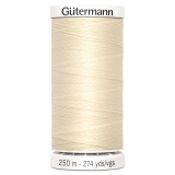 A 250m spool of Ivory Sew All Thread, manufactured by Gutermann.