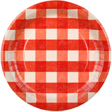 Red Checkered Paper Plates (6)