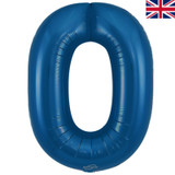 34 inch Metallic Blue Number 0 Foil Balloon (1)