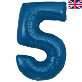 34 inch Metallic Blue Number 5 Foil Balloon (1)