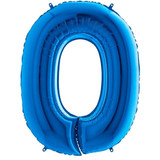 40 inch Blue Number 0 Foil Balloon (1)