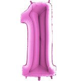 40 inch Fuchsia Number 1 Foil Balloon (1)