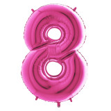 40 inch Fuchsia Number 8 Foil Balloon (1) 40 inch Fuchsia Number 8 Foil Balloon (1)