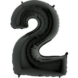 40 inch Black Number 2 Foil Balloon (1)