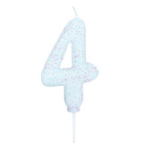 Age Four Iridescent Glitter Candle (1)