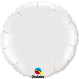 18" White Round Foil Balloon (1) - UNPACKAGED