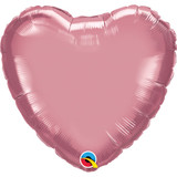 18" Chrome Mauve Heart Foil Balloon (1) - UNPACKAGED