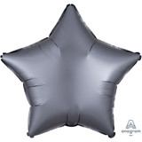 18" Graphite Satin Star Foil Balloon (1) - UNPACKAGED