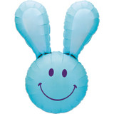 37 inch Blue Smiling Bunny Foil Balloon (1)