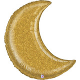 42 inch Gold Crescent Glitter Holographic Foil Balloon (1)