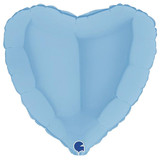 18" Matte Blue Heart Foil Balloon (1) - UNPACKAGED