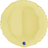 18" Matte Yellow Round Foil Balloon (1) - UNPACKAGED