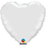 36" White Heart Foil Balloon (1) - UNPACKAGED
