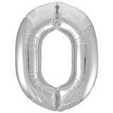 34 inch Unique Silver Number 0 Foil Balloon (1)