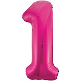 34 inch Unique Magenta Number 1 Foil Balloon (1)