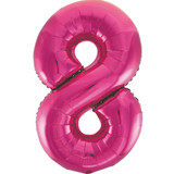 34 inch Unique Magenta Number 8 Foil Balloon (1)