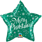 20 inch Merry Christmas! Festive Green Star Foil Balloon (1)