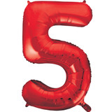 34 inch Unique Red Number 5 Foil Balloon (1)