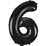 34 inch Unique Black Number 6 Foil Balloon (1)