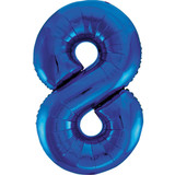 34 inch Unique Blue Number 8 Foil Balloon (1)