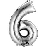 34 inch Anagram Silver Number 6 Foil Balloon (1)