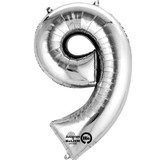 34 inch Anagram Silver Number 9 Foil Balloon (1)