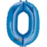 34 inch Anagram Blue Number 0 Foil Balloon (1)