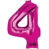34 inch Anagram Pink Number 4 Foil Balloon (1)