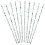 Light Blue Dainty Striped Paper Straws (10)