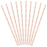 Light Pink Dainty Striped Paper Straws (10)