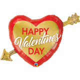 39 inch Valentine's Golden Arrow Heart Foil Balloon (1)