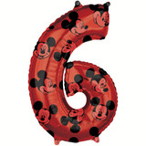 26 inch Mickey Mouse Number 6 Supershape Foil Balloon (1)