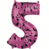 26 inch Minnie Mouse Number 5 Supershape Foil Balloon (1)
