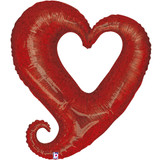 37 inch Linky Heart Holographic Red Foil Balloon (1)