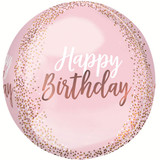 16 inch Orbz Happy Birthday Blush Foil Balloon (1)