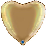 18" Platinum Champagne Heart Foil Balloon (1) - UNPACKAGED