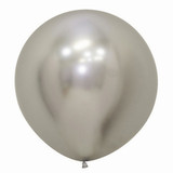 24" Reflex Silver Sempertex Latex Balloons (3)