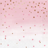 Rosé Dots Foil Stamped Paper Napkins (16)