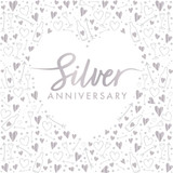 Silver Anniversary Foil Stamped Paper Napkins (16)