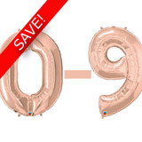 34 inch Qualatex Rose Gold Numbers Starter Kit - 36 Balloons