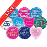 18 inch Family Birthday Foil Pack (50 Balloons)
