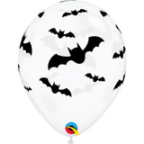 11 inch Bats Diamond Clear Latex Balloons (6)