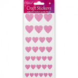 Heart Light Pink Glitter Craft Stickers (1)