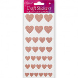 Heart Rose Gold Glitter Craft Stickers (1)