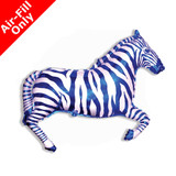 16 inch Blue Zebra Foil Balloon (1) - UNPACKAGED