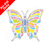 14 inch Pastel Butterfly Foil Balloon (1) - UNPACKAGED