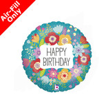 9 inch Birthday Wildflowers Foil Balloon (1) - UNPACKAGED