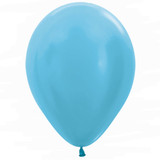 12" Satin Caribbean Blue Sempertex Latex Balloons (50)